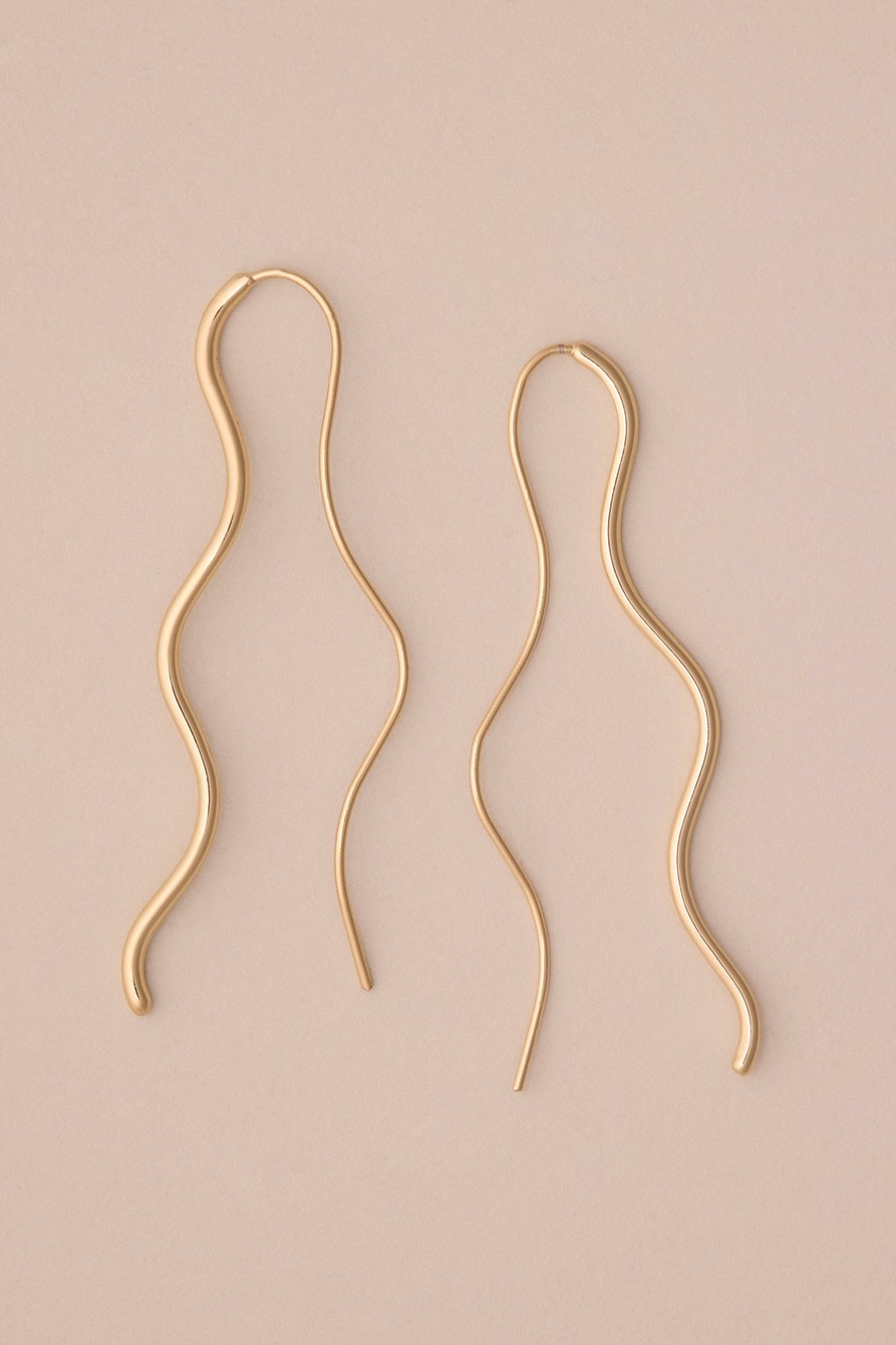 wavy threader earring